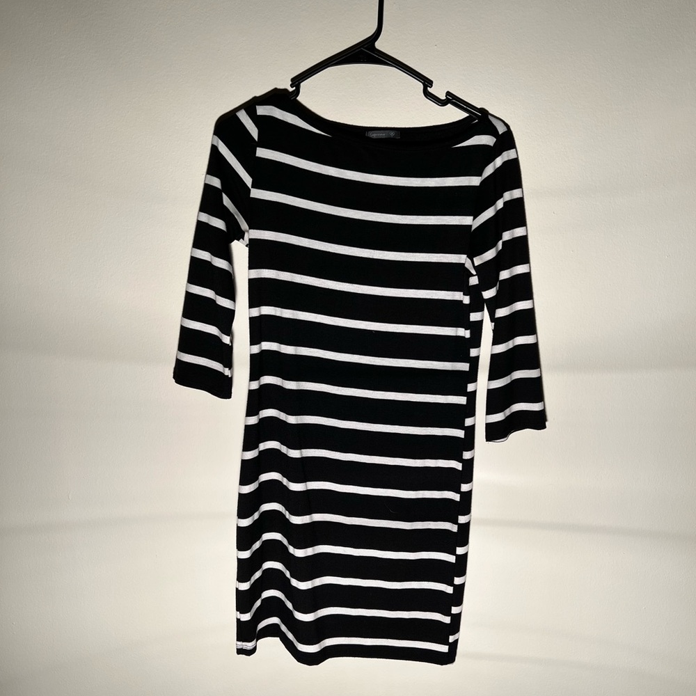 Bodycon dress - black and white stripes